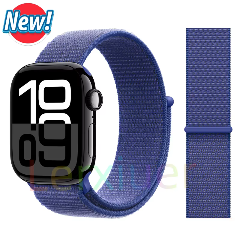 Bracelet à boucle en Nylon pour bracelets de montre Apple 46mm 44mm 45mm 40mm 41mm 42mm, iWatch séri