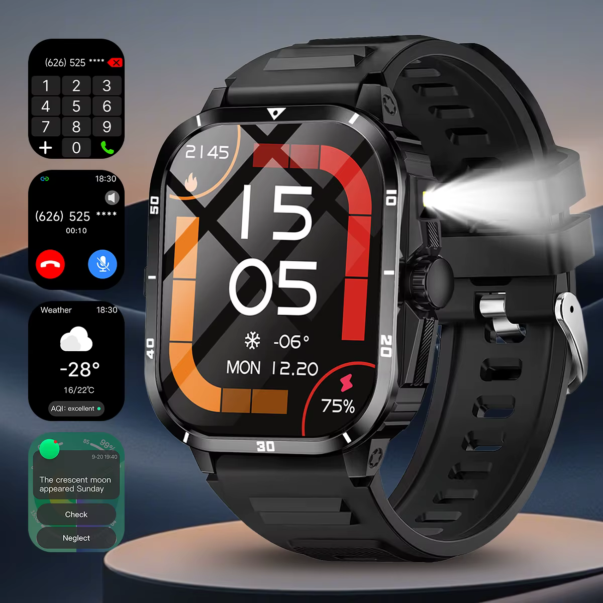 Montre connectée de sport de plein air pour hommes et femmes, écran de 2025, Assistant vocal, oxygèn