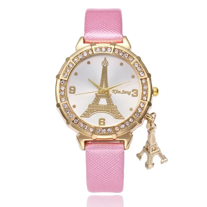 Offres spéciales femmes montre-bracelet mode tour Eiffel en acier inoxydable montres à Quartz femme