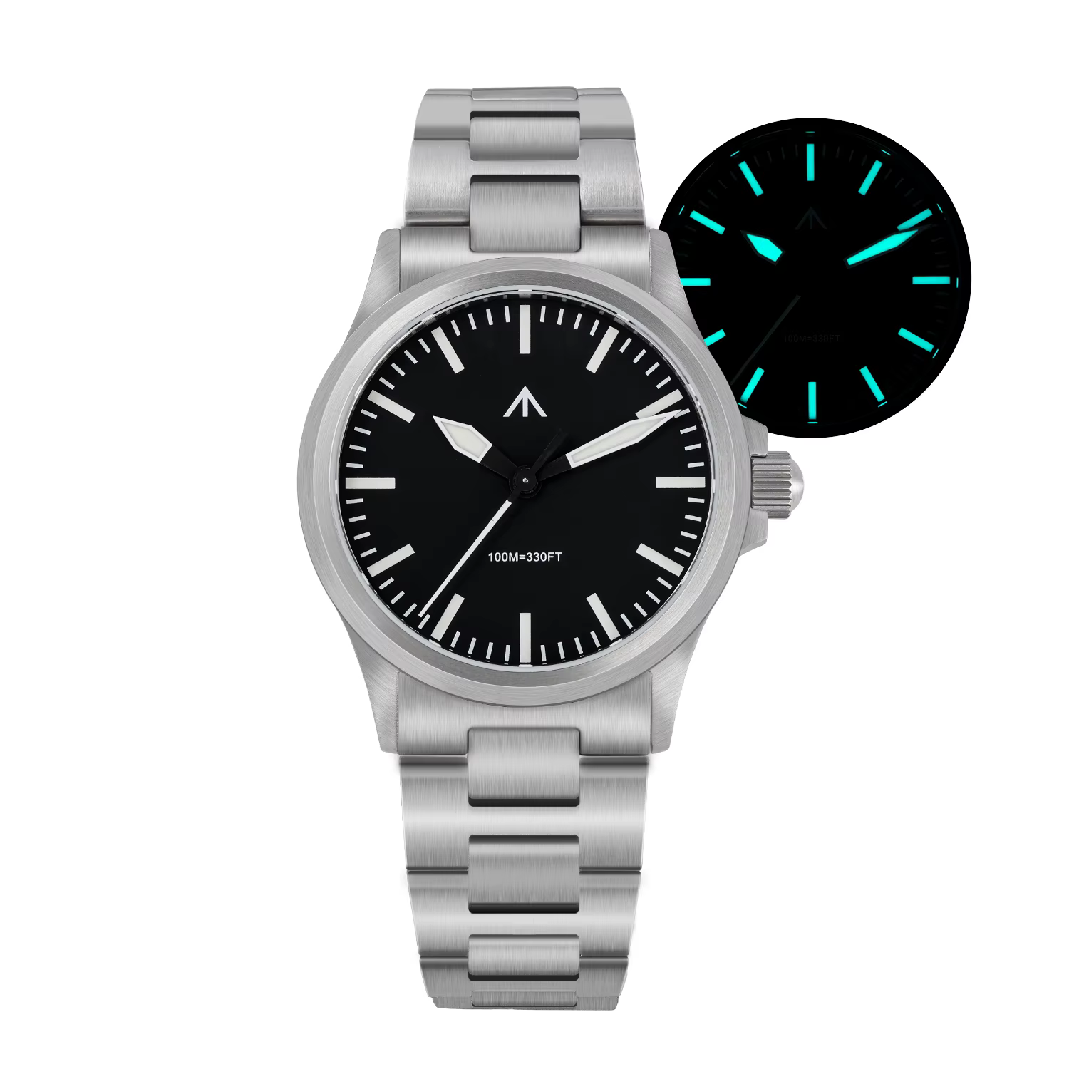 MILITADO ML18 36mm montre VH31 balayage deuxième mouvement à Quartz 316L acier saphir BGW9 Lume 100M