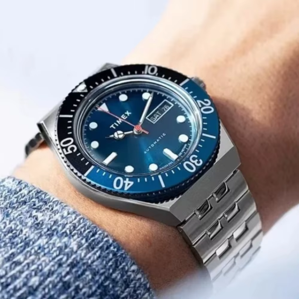 Montre automatique mécanique TIMEX de luxe avec calendrier, bracelet en acier inoxydable, montre pou