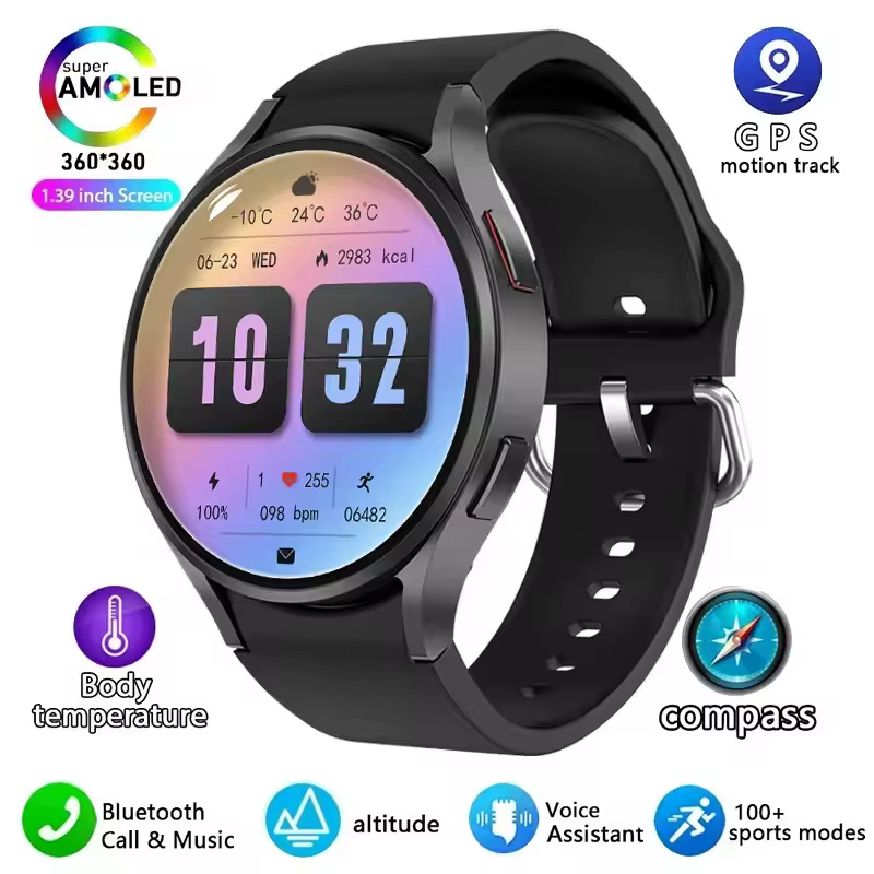 Montre connectée Galaxy Watch 6 GPS, écran AMOLED, moniteur de santé, appels Bluetooth, pour homme e