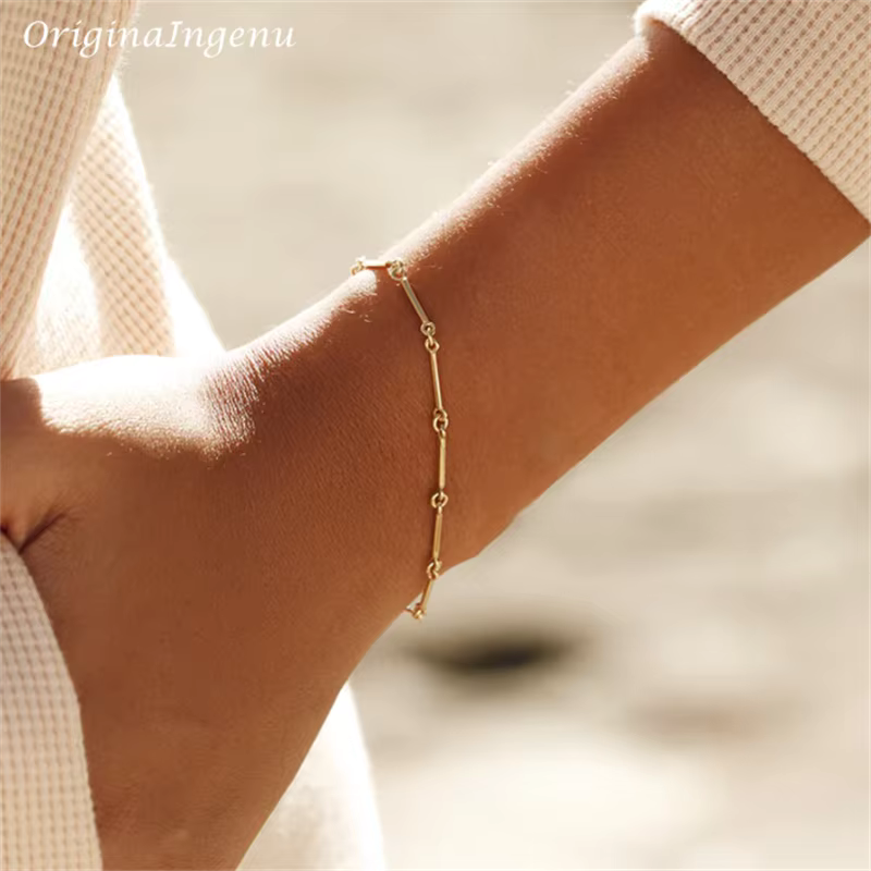 Bracelet rempli d'or 14 carats pour femme, bijoux faits à la main, breloques Boho, bracelets de chev