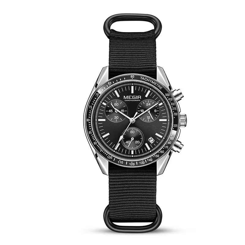 Wow montres militaires Sport montres bracelet en toile étanche chronographe horloge cadeau Megir Mon