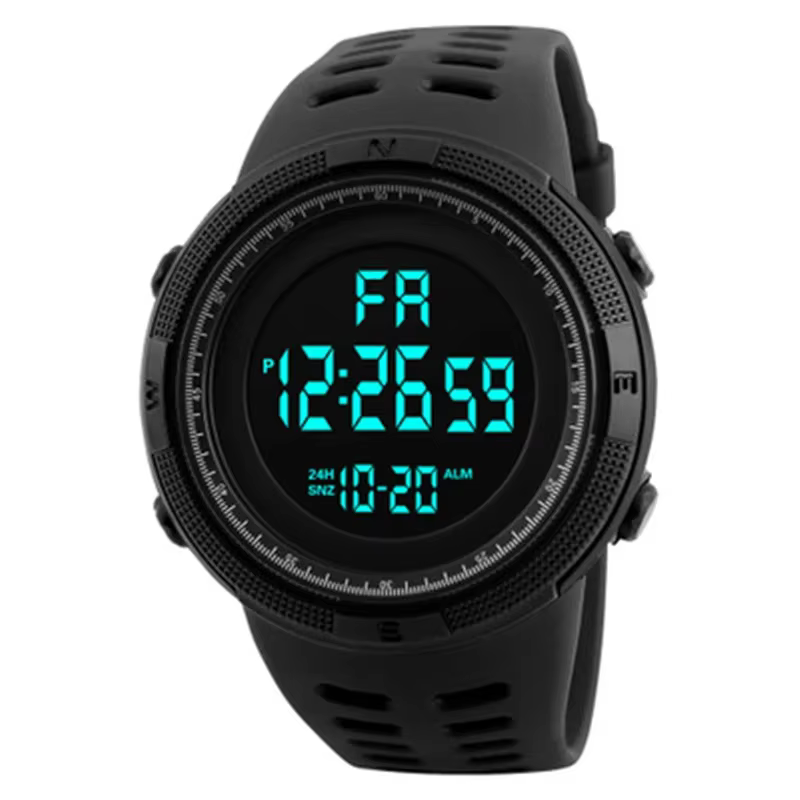 Montre pour hommes sport montres numériques pour homme grand cadran lumineux étanche réveil multifon