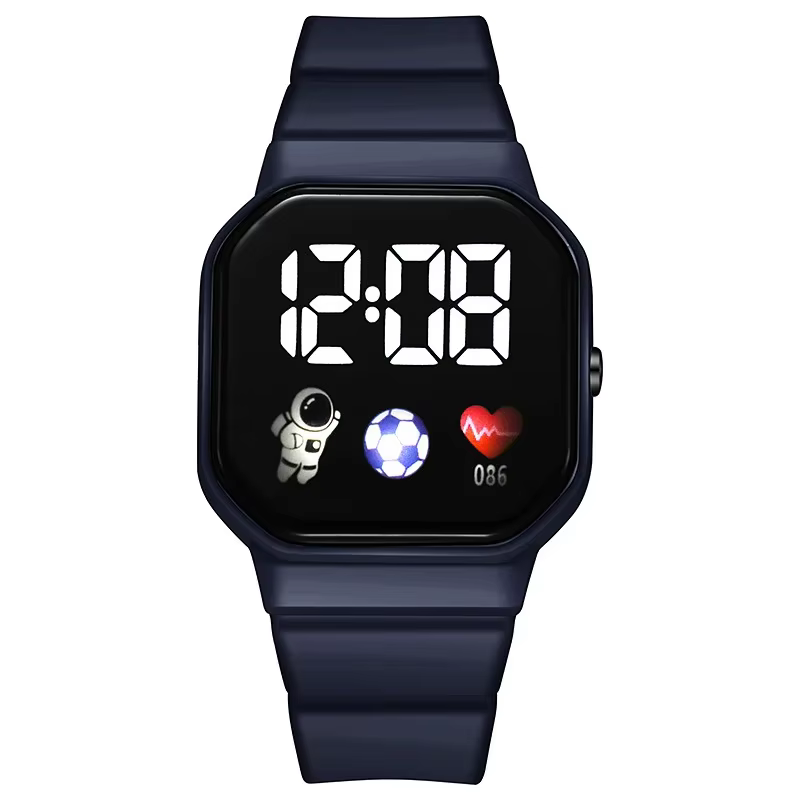 Nouvelle montre numérique LED pour enfants, garçons et filles, montres de sport de football, montre 
