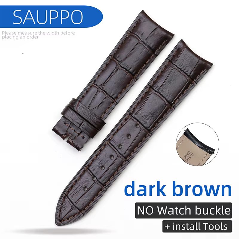 SAUPPO Bracelet de montre en cuir de veau véritable de première qualité, adapté aux Jaeger-LeCoultre