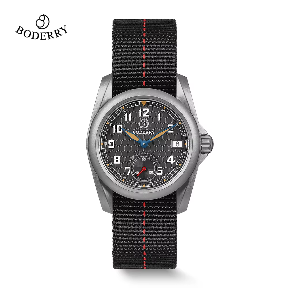Boderry Field Watch VOYAGER Automatic S72 – Montre-bracelet pour homme avec réserve de marche de 72
