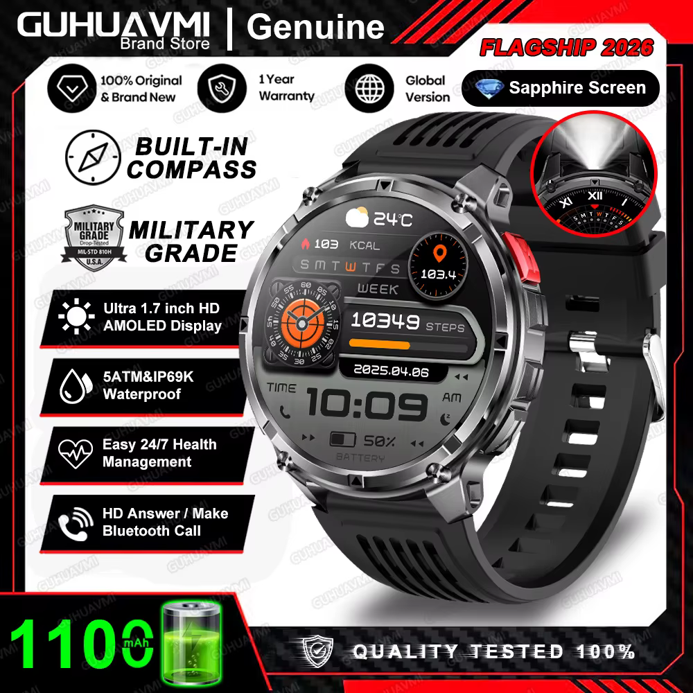Nouvelle montre connectée T-Rex3 Pro 2026 avec batterie 1100 mAh, GPS, suivi d'activités sportives, 