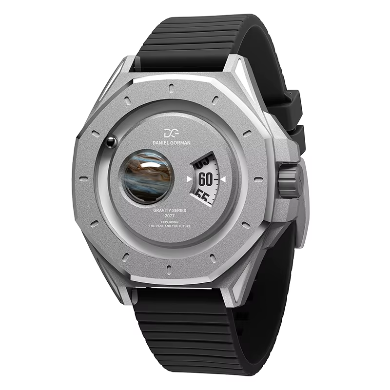 Daniel Gorman Gravity Series Jupiter Sport Montre pour homme Grande boîtier Quartz Bracelet en silic