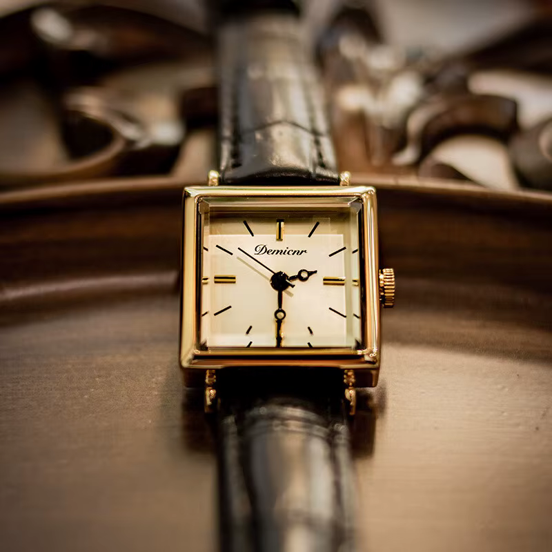 Montres carrées Vintage pour femmes, en cuir de luxe, étanches, à Quartz japonais