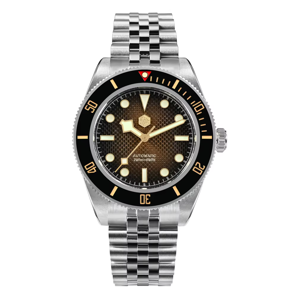 San Martin 40mm NH35 montre pour hommes plongée mécanique montre-Bracelet 5 maillons Bracelet lunett