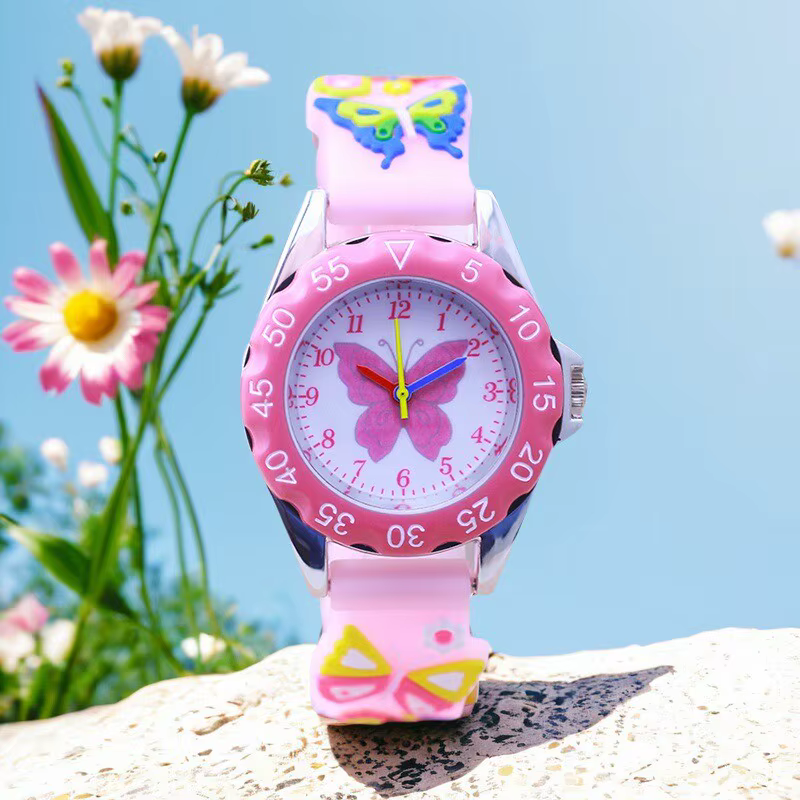 Enfants garçon fille apprendre le temps montres à quartz numériques élève de l'école primaire mignon