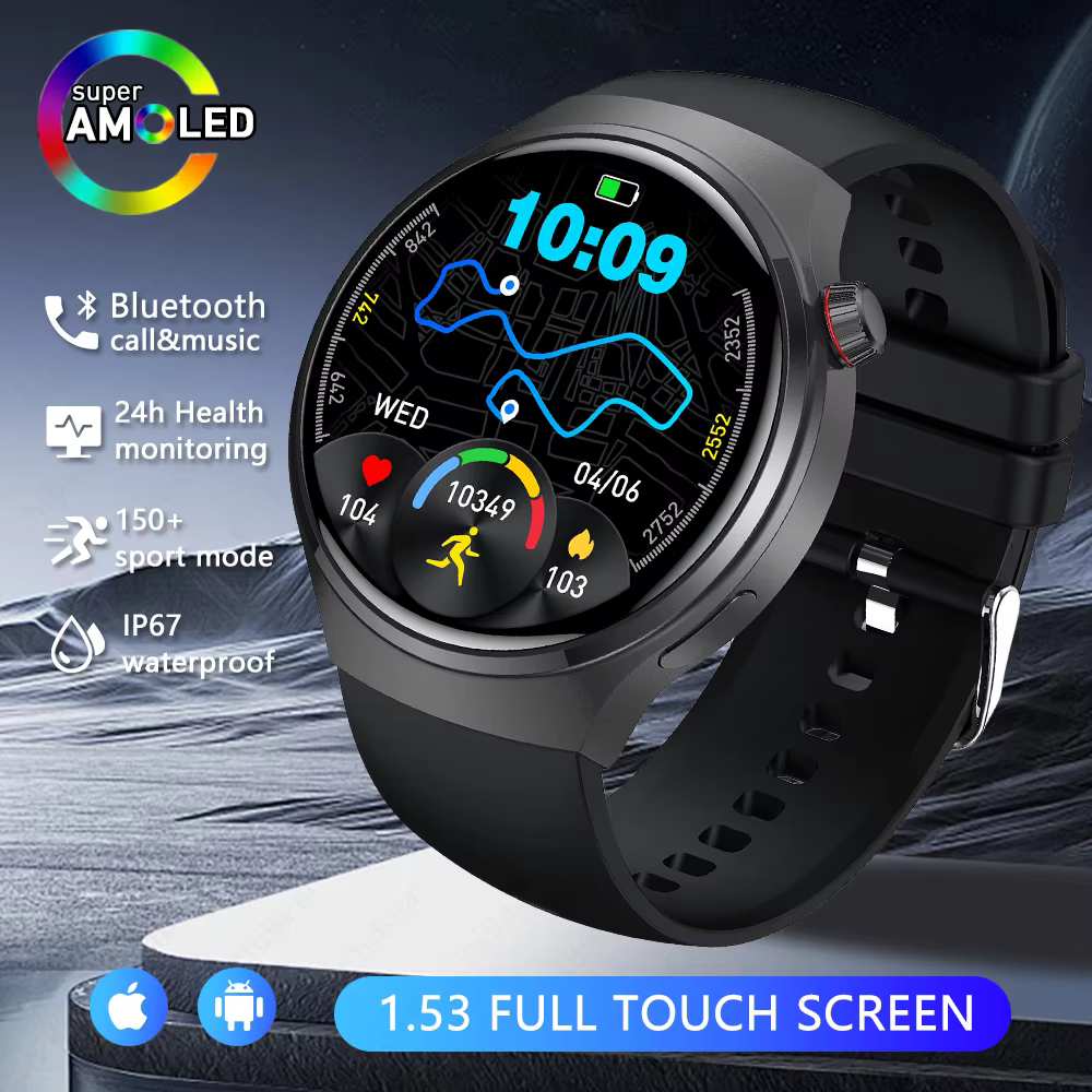 Nouvelle montre connectée 5 Pro 2026 avec GPS, NFC, écran AMOLED HD 360*360, appels Bluetooth, étanc