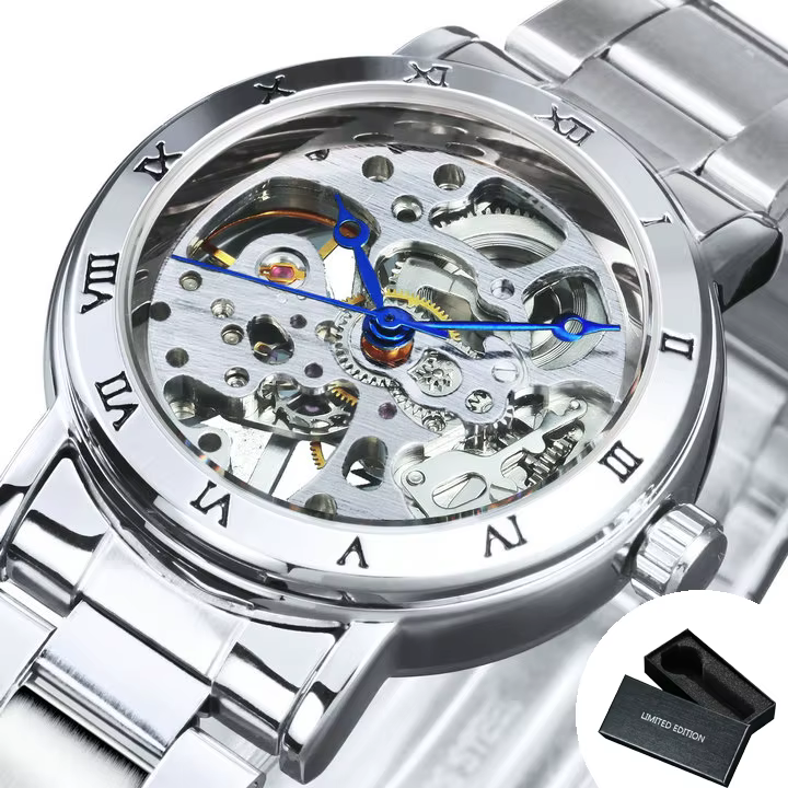 WINNER – montre mécanique squelette pour femmes, marque de luxe, bracelet en acier inoxydable, éléga
