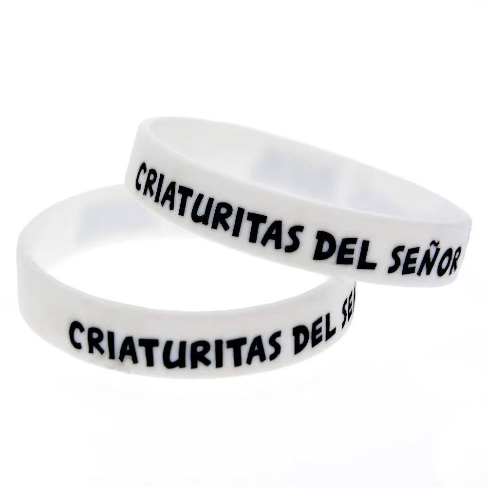 Bracelet en Silicone Elrubius pour étudiants, 50 pièces, bracelet unisexe blanc