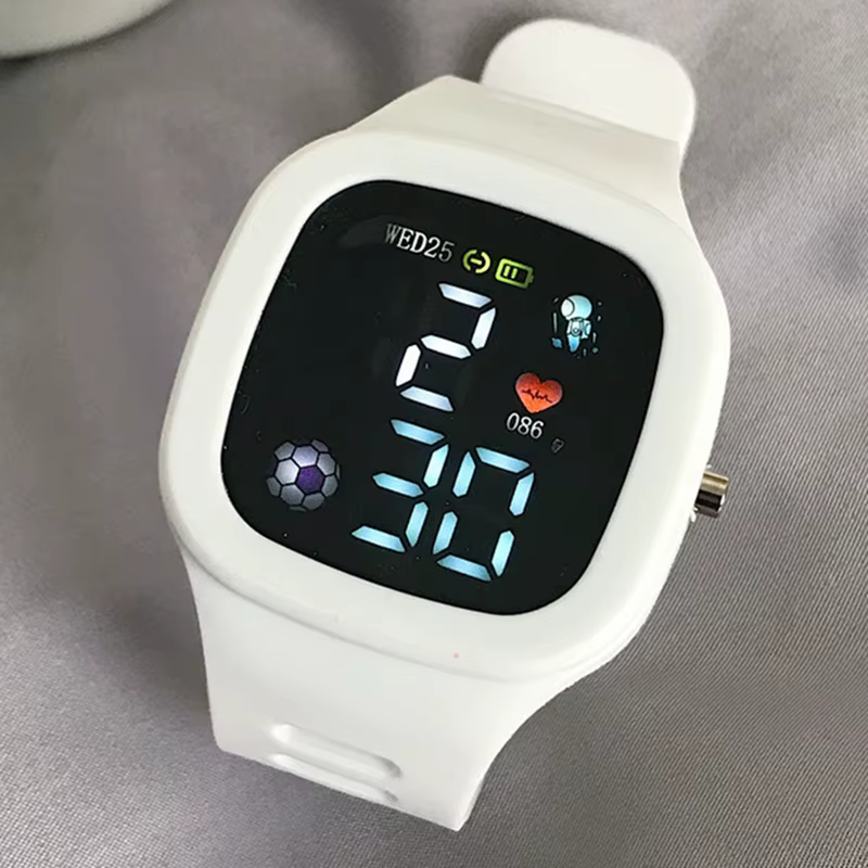 Montre électronique de sport pour enfants montre numérique LED grand cadran Silicone montre de sport