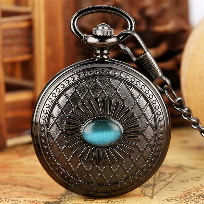 Steampunk – montre de poche mécanique à remontage manuel pour hommes et femmes, décoration en crista