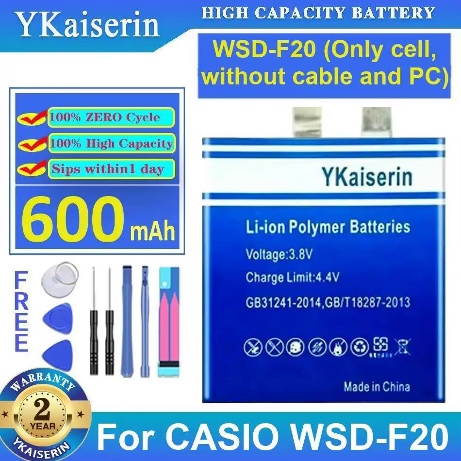 Batterie de remplacement légère et de qualité supérieure pour montre intelligente, 600mAh, pour mont