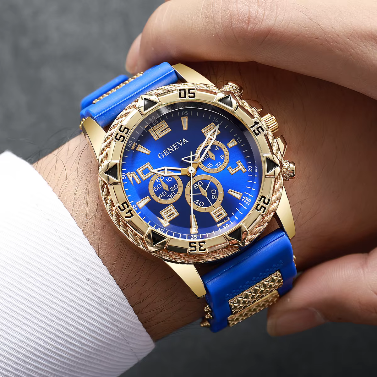 Ensemble de montres à Quartz pour hommes, 2 pièces, montres d'affaires à la mode, bracelet en Silico