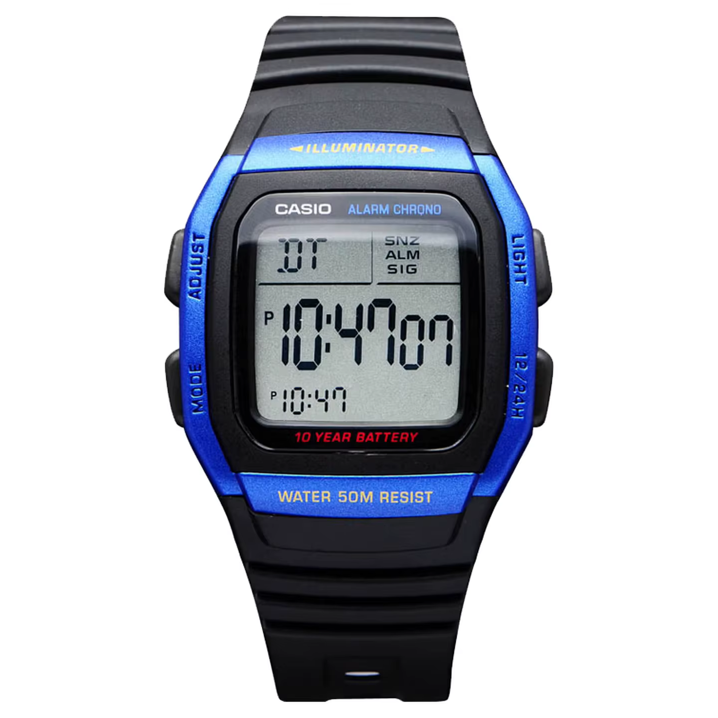 Montre de sport CASIO W96H – Batterie 10 ans, résistance à l'eau 50 m, double fuseau horaire, lumièr
