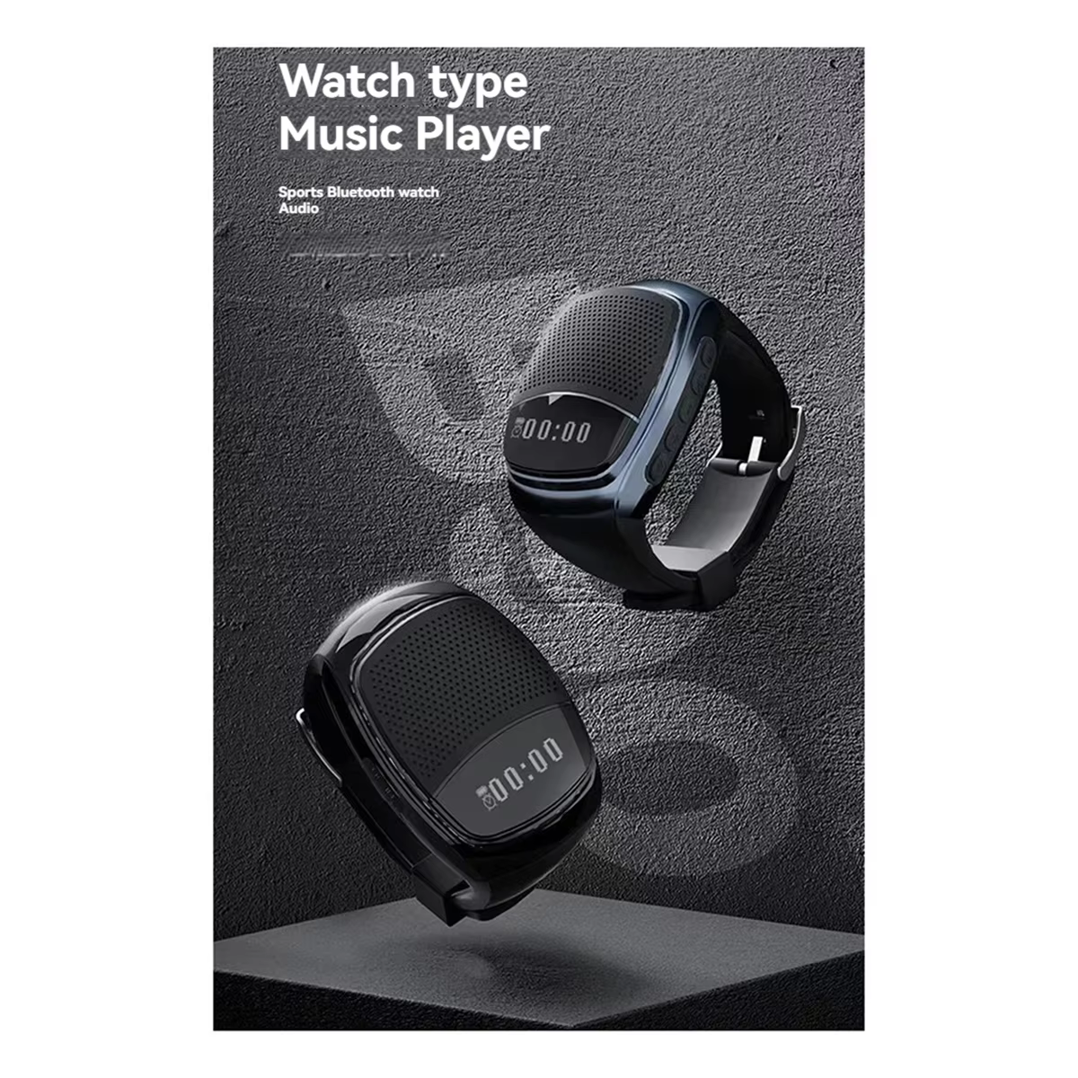 BAAZ HOT ~ B90 Montre-bracelet avec haut-parleur Bluetooth Support pour cartes TF Idéal pour la cour