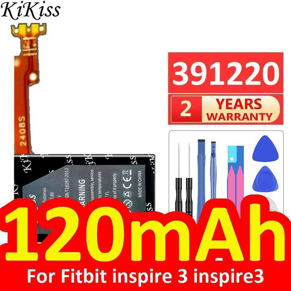 Batterie de montre intelligente de remplacement 391220 Premium pour Fitbit Inspire 3 120Mah