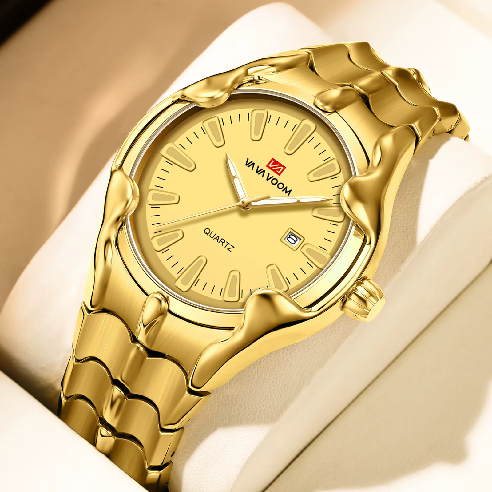Montre à quartz pour homme VA VA VOOM, 44 mm, marque originale, acier inoxydable, étanche 3 bars, mo