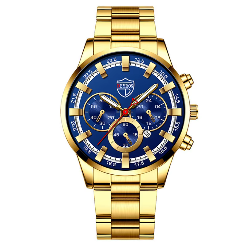DEYROS-Montre-bracelet à quartz en acier inoxydable pour homme, montres de sport, horloge Shoous, ca