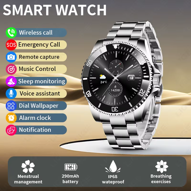 LIGE nouvelle montre intelligente hommes Bluetooth appel 1.27 ''écran réponse appel IP68 étanche spo