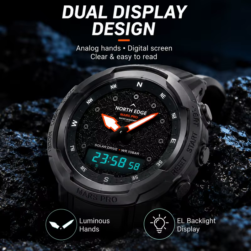 Montre de plein air NORTH EDGE MARS PRO pour hommes