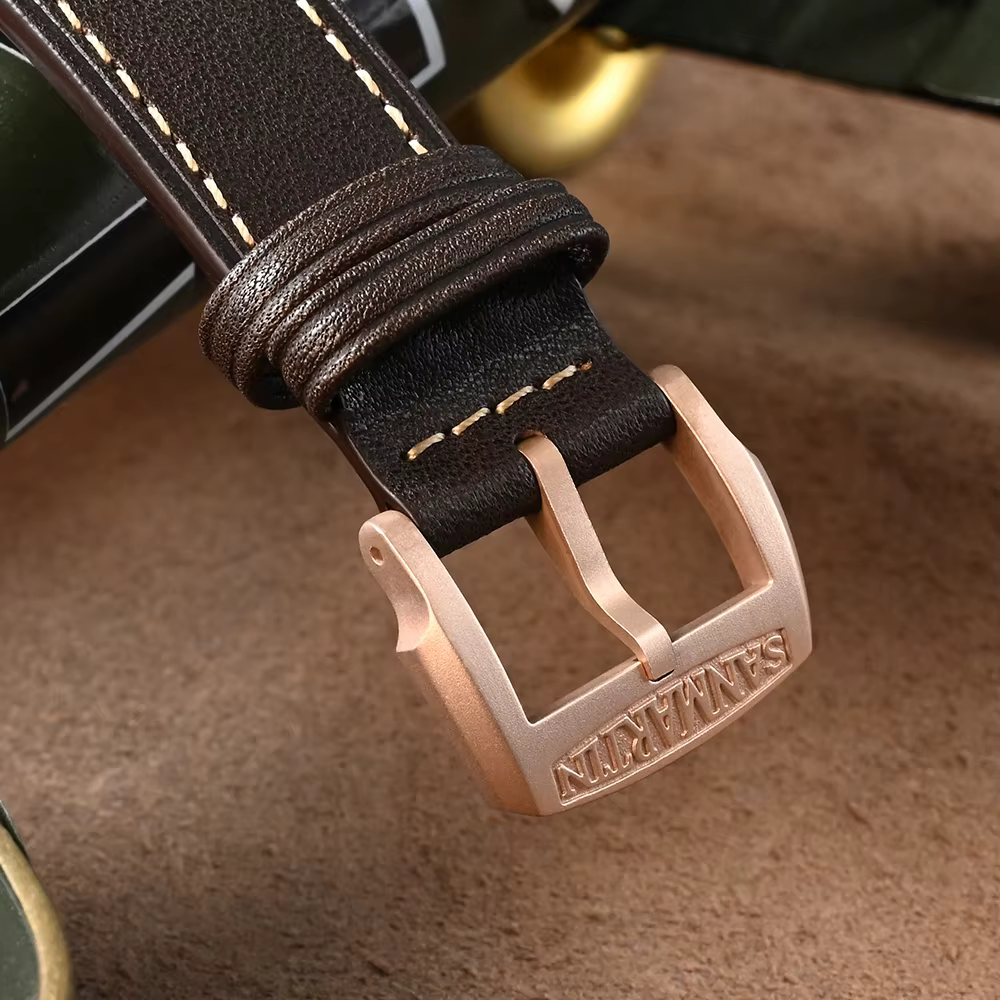 San Martin Logo Bronze boucles ardillon 18mm fermoir de montre 20mm pour bracelet stérile 22mm Boucle Fibbia Orologio brossé Durable bricolage