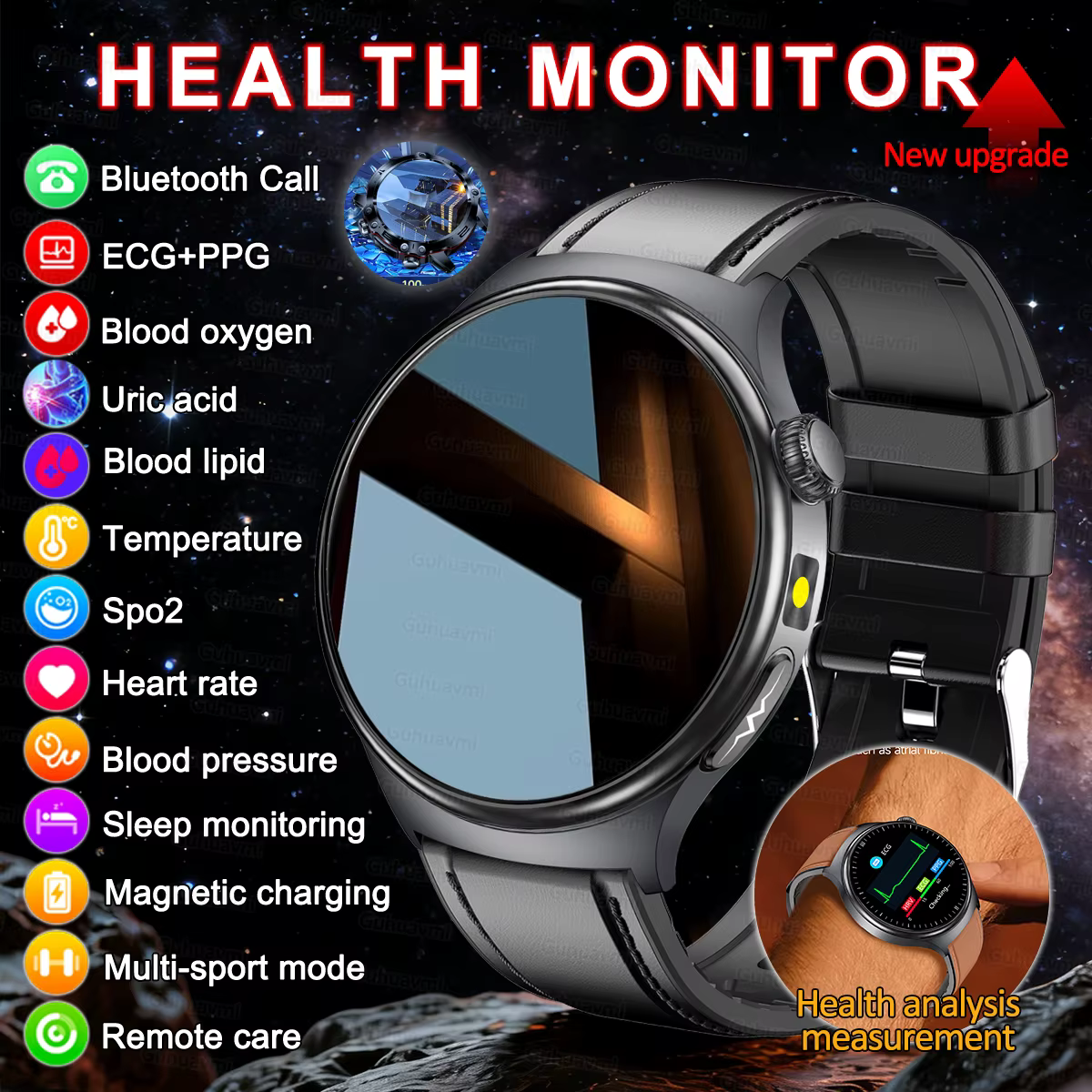 Montre connectée ECG pour hommes et femmes
