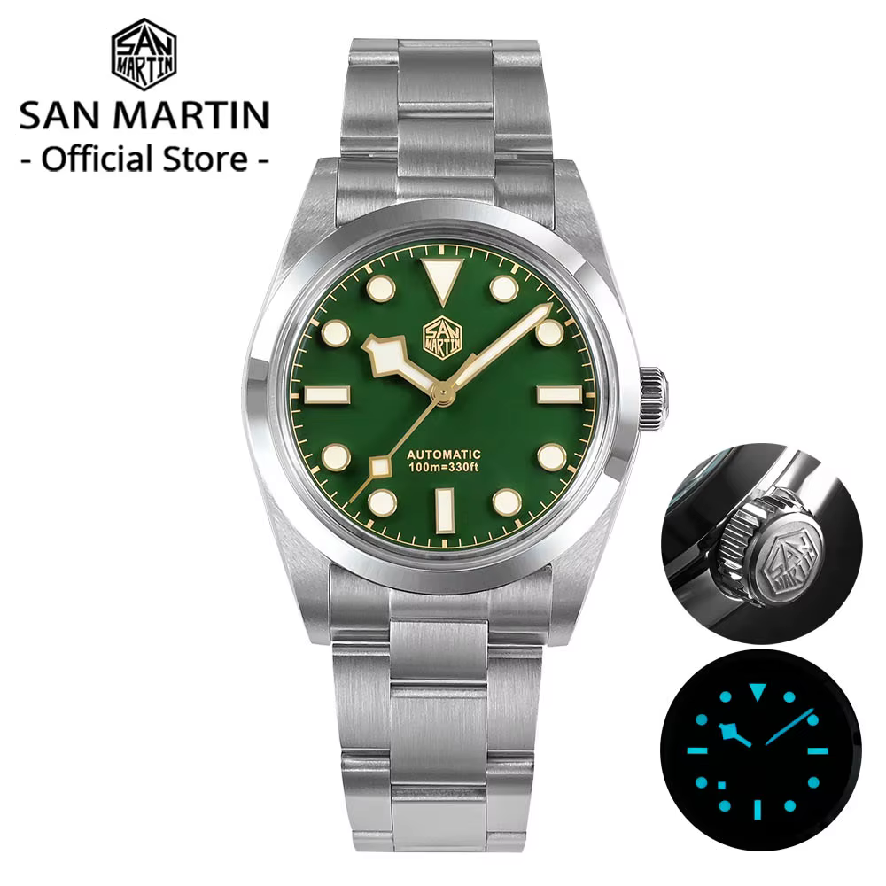 San Martin Vintage 36mm BB36 explorer série d'escalade luxe hommes montre Couples Sport montres automatique mécanique 10Bar Relogio