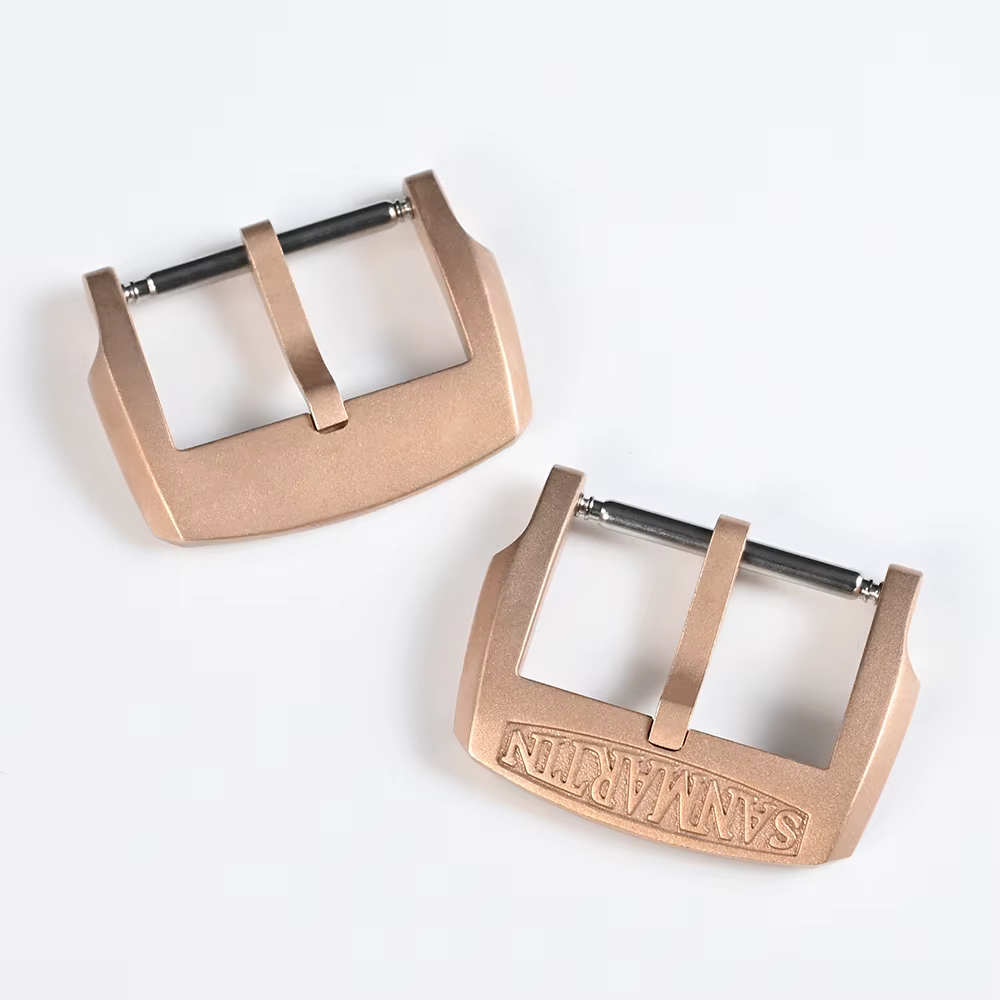 San Martin Logo Bronze boucles ardillon 18mm fermoir de montre 20mm pour bracelet stérile 22mm Boucle Fibbia Orologio brossé Durable bricolage