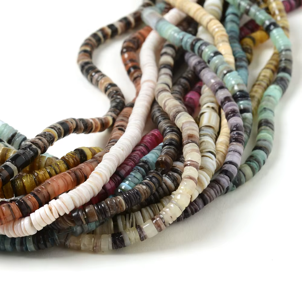 Perles Heishi naturelles pour bijoux, coquille teintée plate, bracelet de direction, boucle d'oreille faite à la main, cadeau de collier, 170-420 pièces/bande