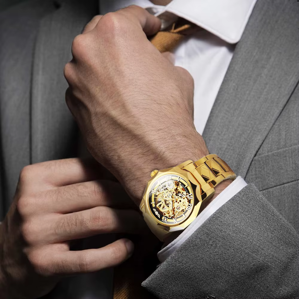 WINNER – montre mécanique squelette de luxe pour hommes
