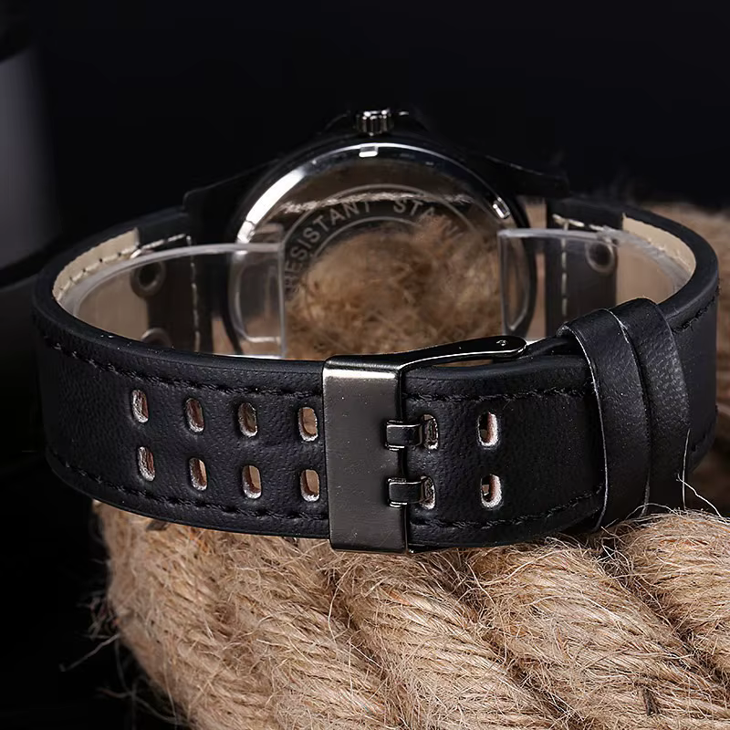 Offres spéciales montres pour hommes en cuir mat Quartz homme montre-bracelet Date calendrier montre décontractée