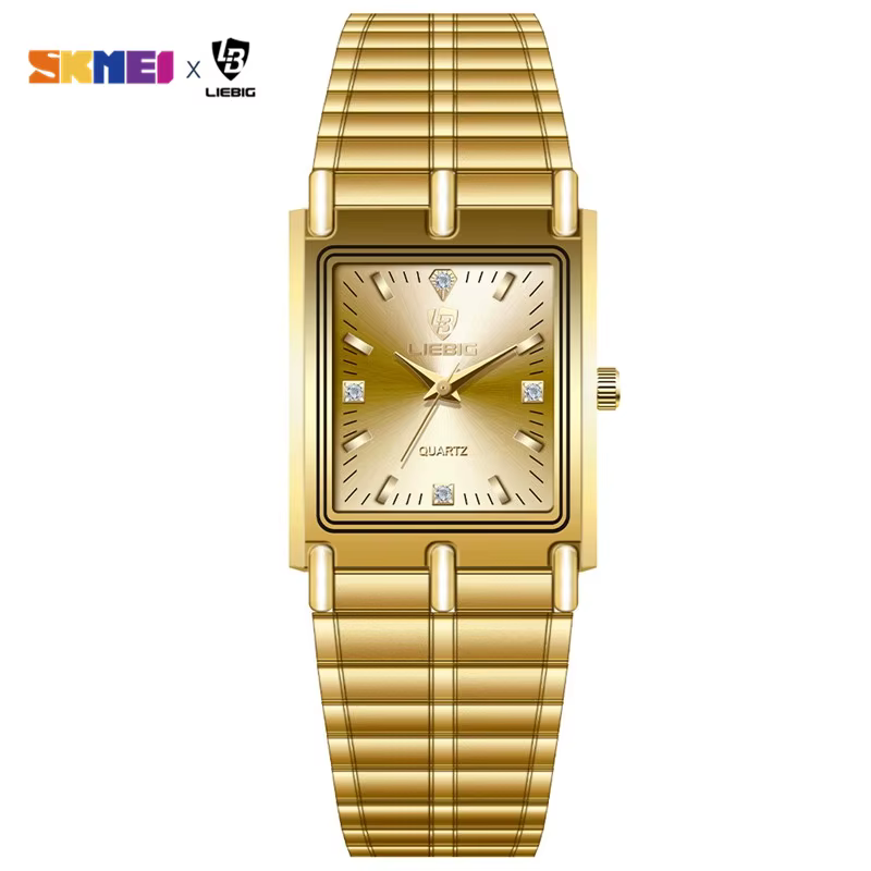2022 luxe or Bracelet en acier montres femme mâle horloge montre à Quartz dorée pour hommes femmes