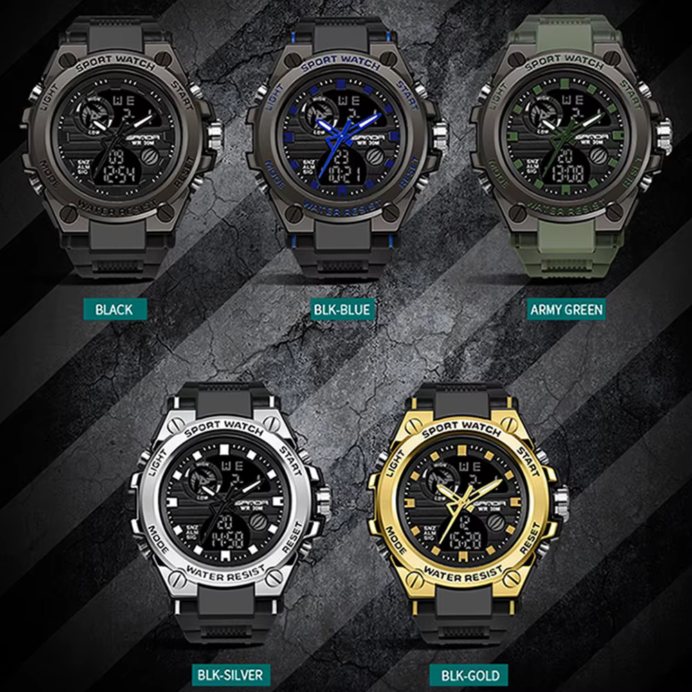 SANDA montre de Sport militaire montres pour hommes armée étanche