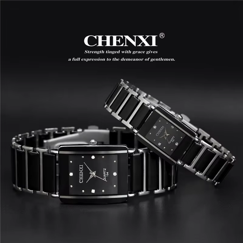 Mode Chenxi marque dame montre élégante céramique noire Simple minimalisme petit étroit Quartz décontracté femme strass montre-bracelet