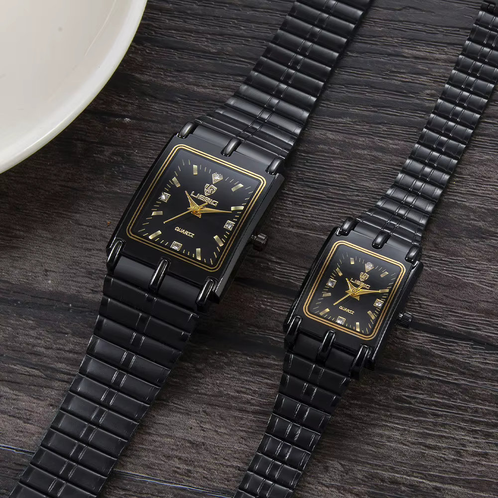 2022 luxe or Bracelet en acier montres femme mâle horloge montre à Quartz dorée pour hommes femmes