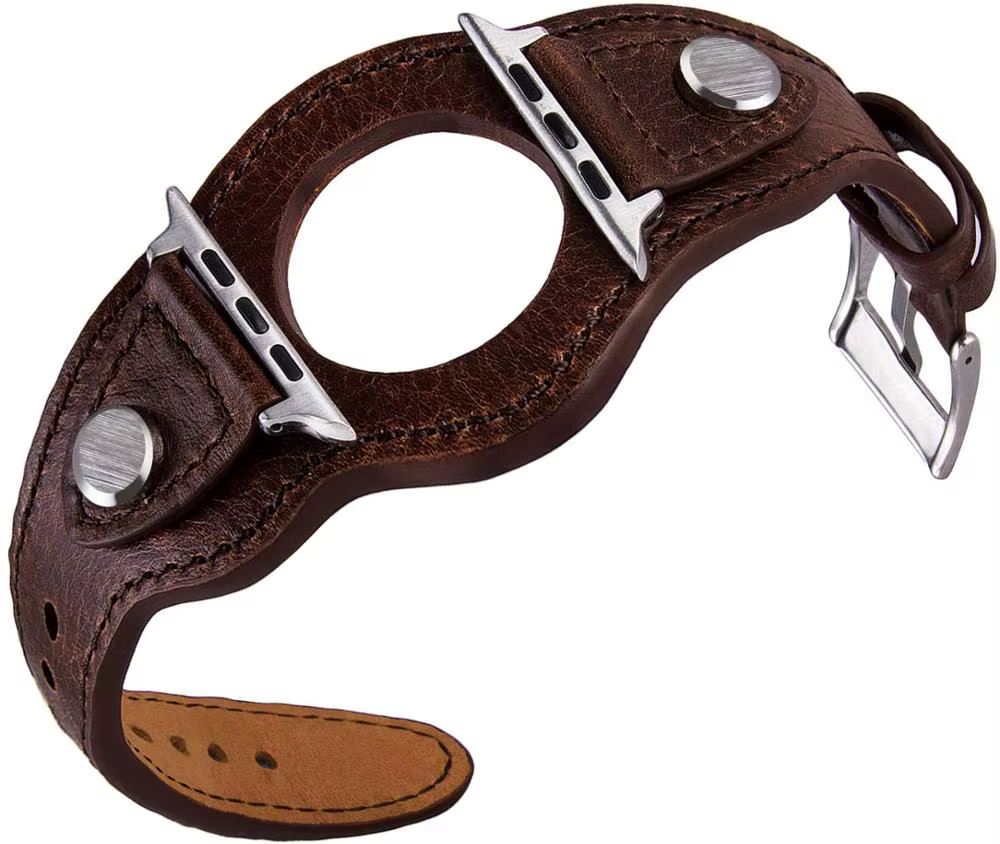Bracelet manchette en cuir pour Apple Watch Band