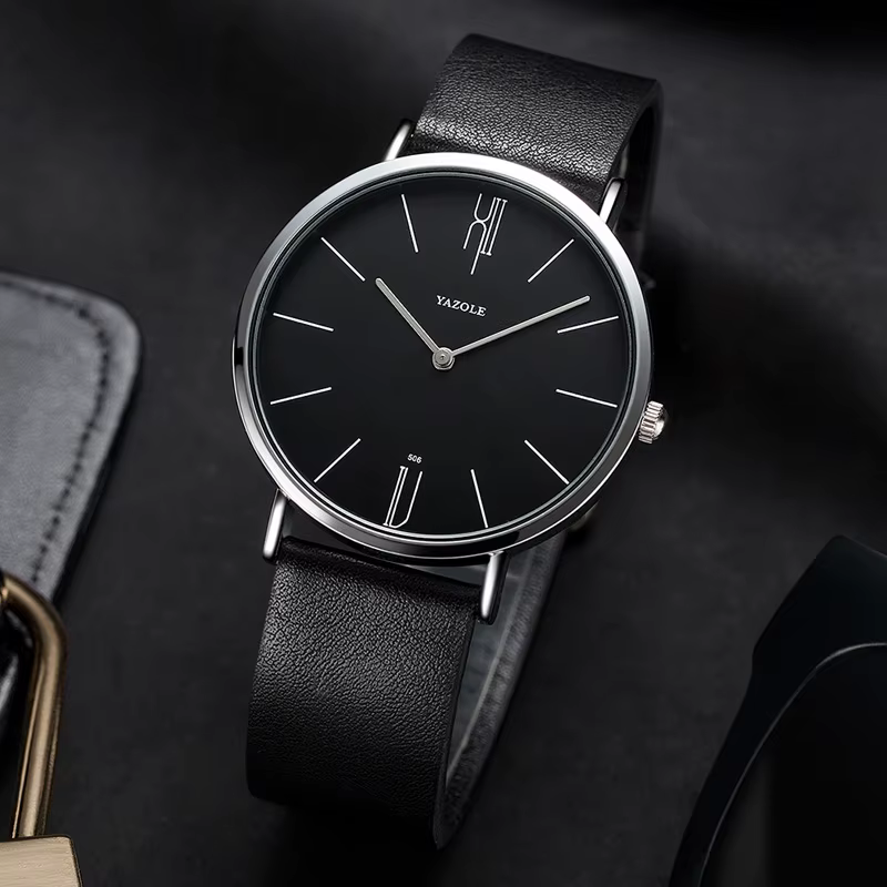 Montre d'extérieur en cuir véritable pour hommes