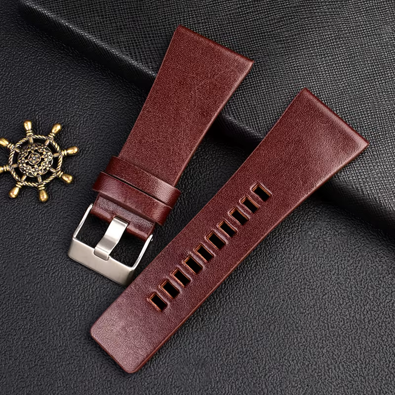 Grand Bracelet de montre en cuir pour hommes