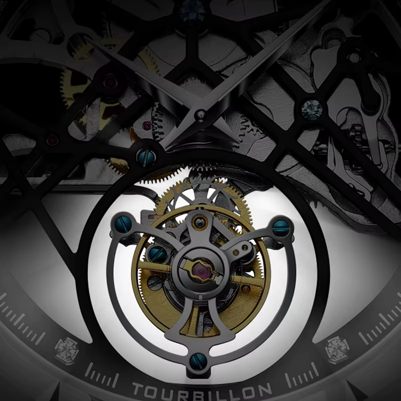 JINLERY mode véritable Tourbillon montre homme luxe squelette montres pour hommes montre-bracelet mâle horloge nouveaux cadeaux Relogio Masculino2025