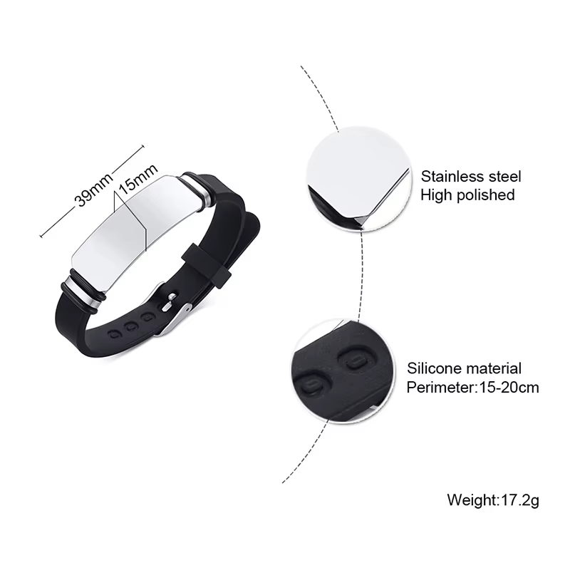 Bracelets personnalisés en Silicone pour hommes