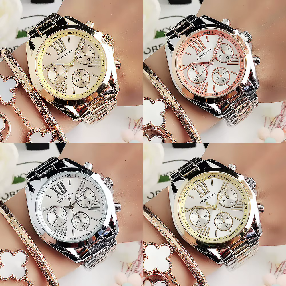 Genève-Montre de luxe en acier inoxydable pour femme