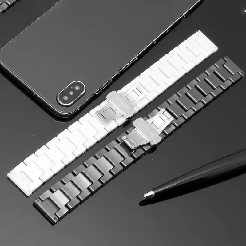 Bracelet de montre en céramique 14mm 15 16 17 18 19 20 21mm 22mm