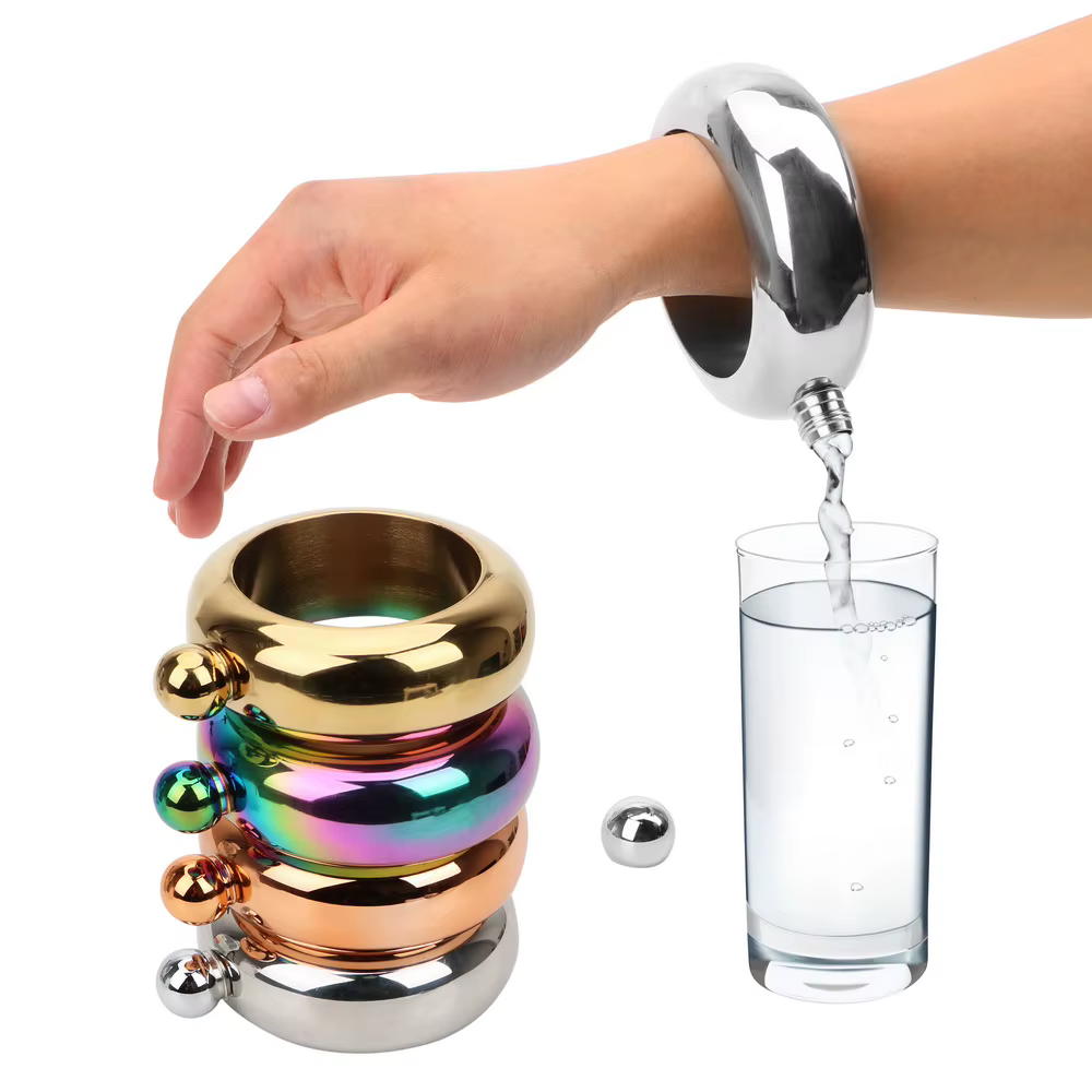 Pour whisky Vodka alcool Bracelet élégant bouteille de vin Bracelet flacon de hanche accessoires de boissons flacon de hanche rond Chic 3.5 oz